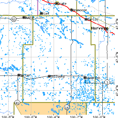 Sheridan County close-up map