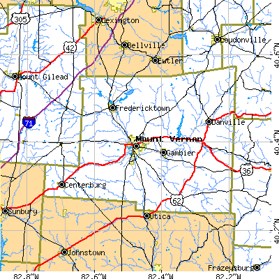 Knox County close-up map