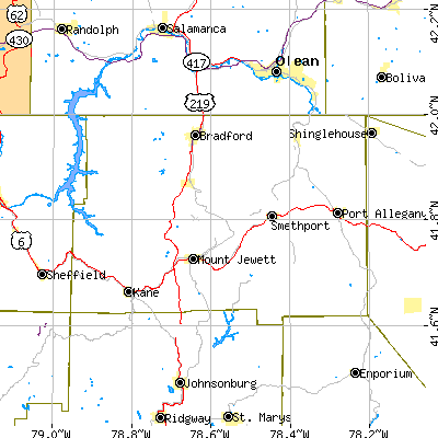 McKean County close-up map