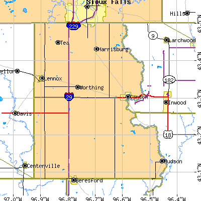 Lincoln County close-up map