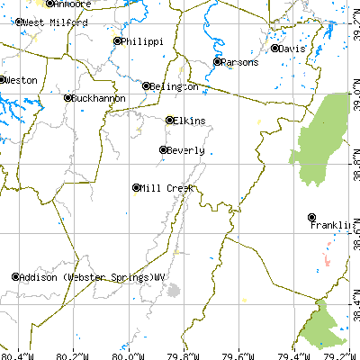 Randolph County close-up map