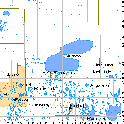 Beltrami County close-up map