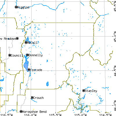 Valley County close-up map