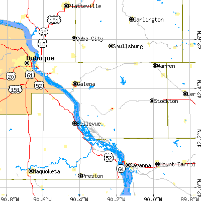 Jo Daviess County close-up map