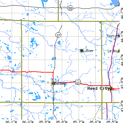 Lake County close-up map