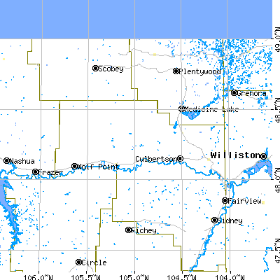 Roosevelt County close-up map