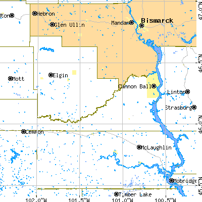 Sioux County close-up map