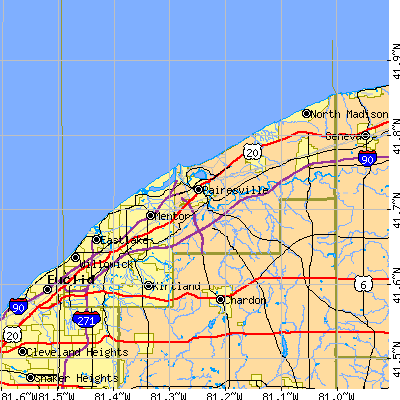 Lake County close-up map