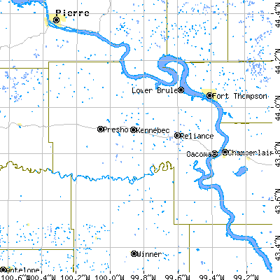 Lyman County close-up map