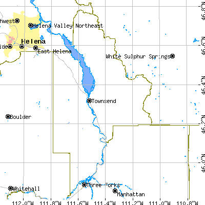 Broadwater County close-up map