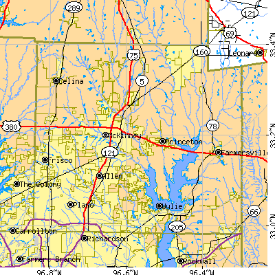 Collin County close-up map