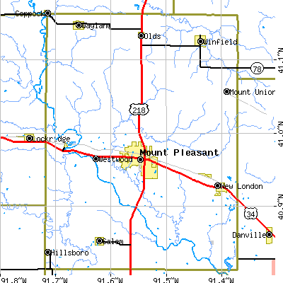 Henry County close-up map