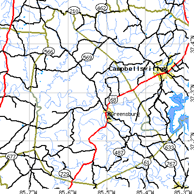 Green County close-up map