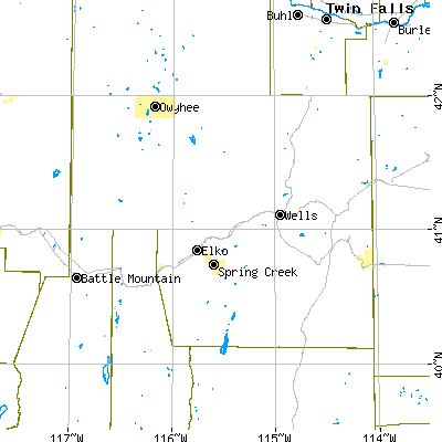Elko County close-up map