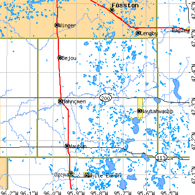 Mahnomen County close-up map