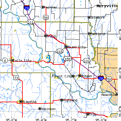 Holt County close-up map