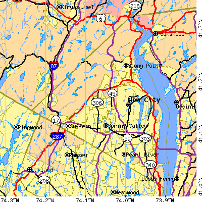 Rockland County close-up map
