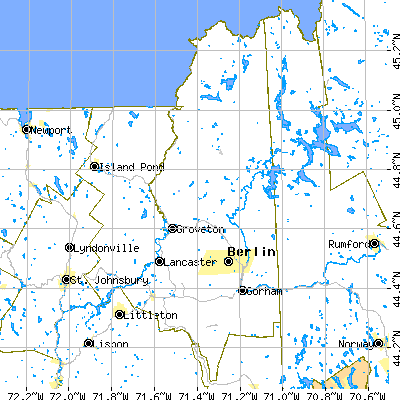 Coos County close-up map