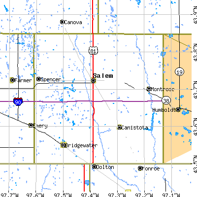 McCook County close-up map