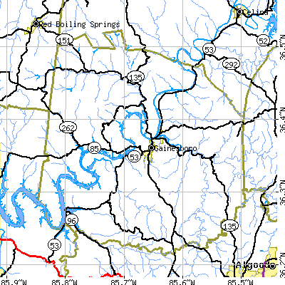 Jackson County close-up map