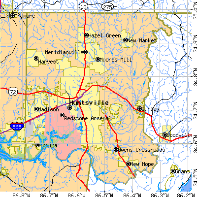 Madison County close-up map
