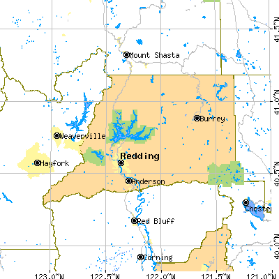 Shasta County close-up map