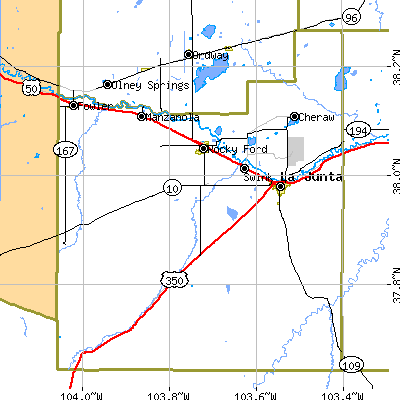 Otero County close-up map