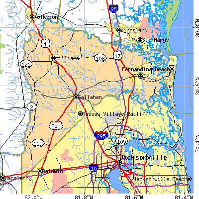 Nassau County close-up map
