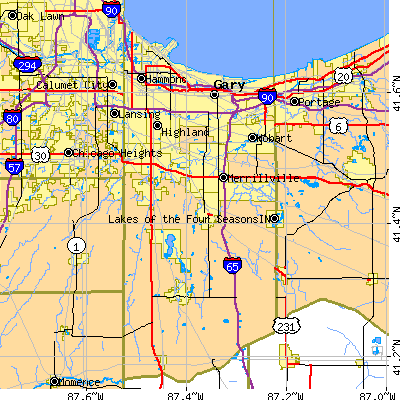 Lake County close-up map