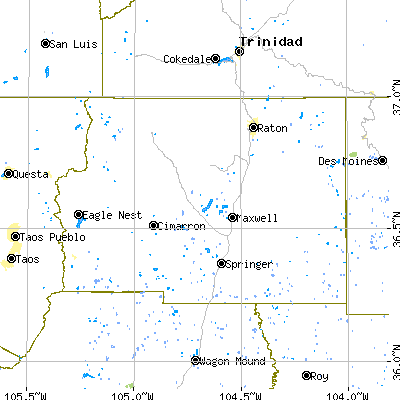 Colfax County close-up map