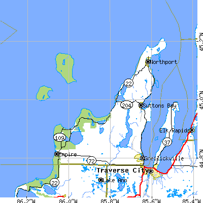 Leelanau County close-up map
