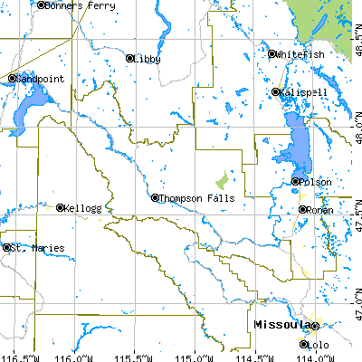 Sanders County close-up map