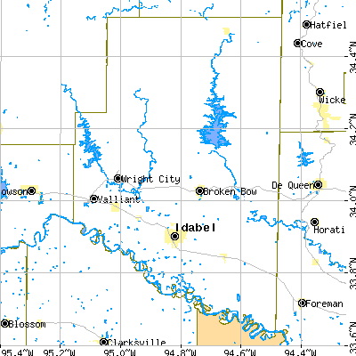 McCurtain County close-up map