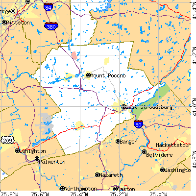 Monroe County close-up map