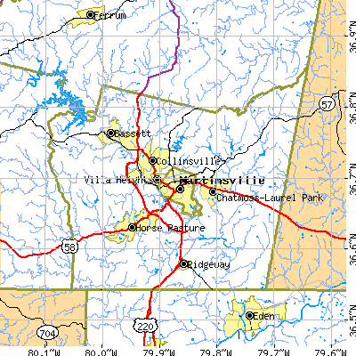 Henry County close-up map