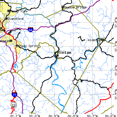 Summers County close-up map
