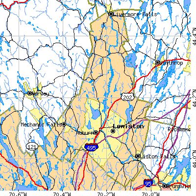 Androscoggin County close-up map