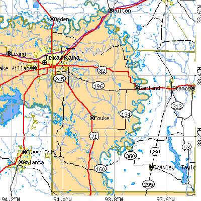 Miller County close-up map
