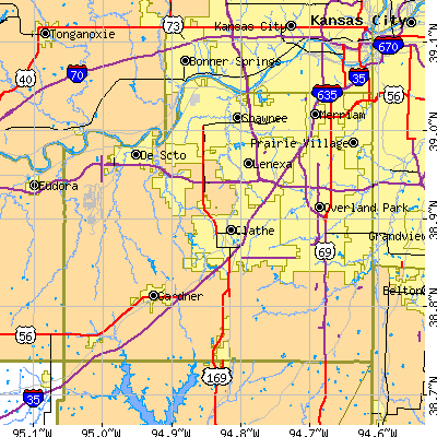 Johnson County close-up map