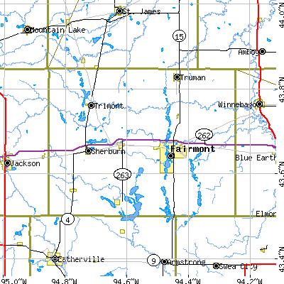 Martin County close-up map