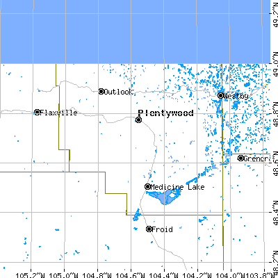 Sheridan County close-up map