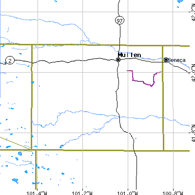 Hooker County close-up map
