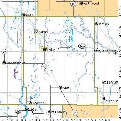 Steele County close-up map