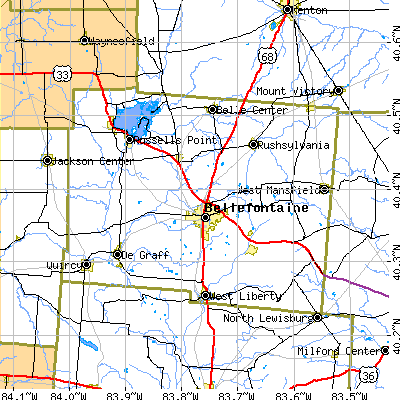 Logan County close-up map