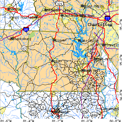 York County close-up map