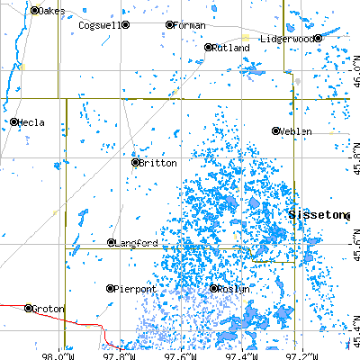 Marshall County close-up map