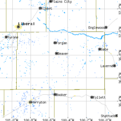 Beaver County close-up map