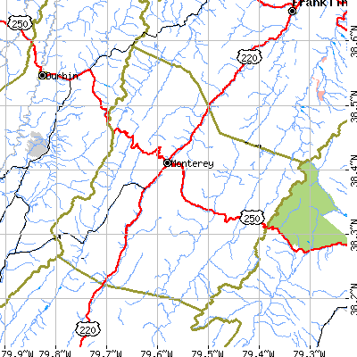 Highland County close-up map