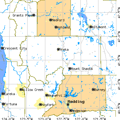 Siskiyou County close-up map