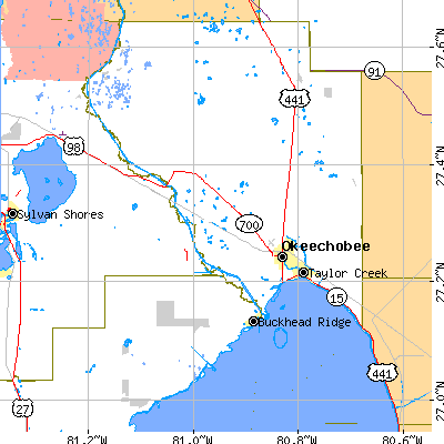 Okeechobee County close-up map